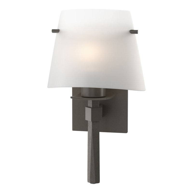 Beacon Hall Half Cone Glass Sconce, Opal Glass, Dark Smoke