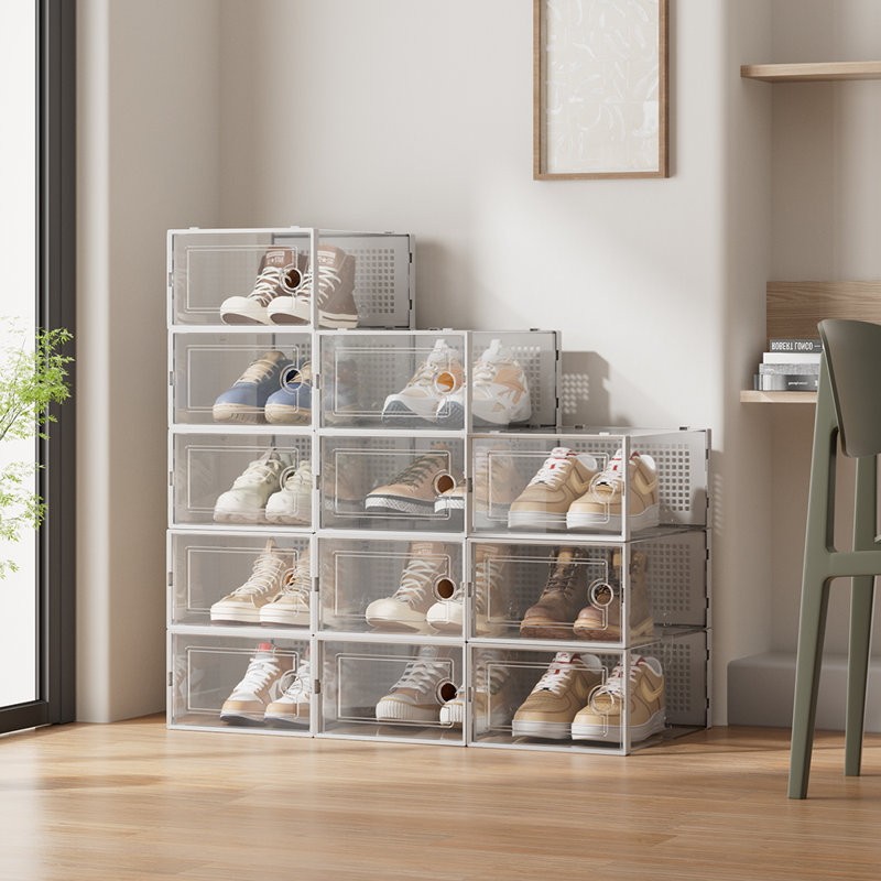 12 Pair Stackable Shoe Storage Cabinet
