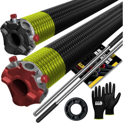 Garage Door Torsion Springs with 1" Bushing, Gloves and Bars (207 x 1.75 x 24)