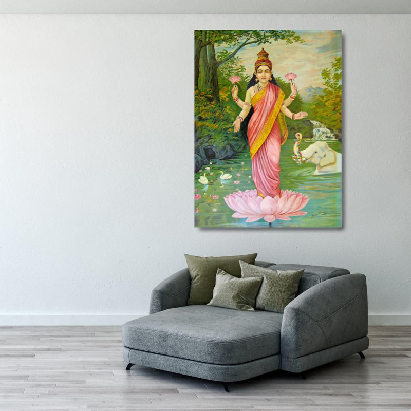 Lakshmi, la déesse de la richesse, H 38 po x l 28 po