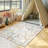 Floral Rug Botanical Birds Print Nature Plants Washable Non-slip Natural Ivory-345409566-350879102