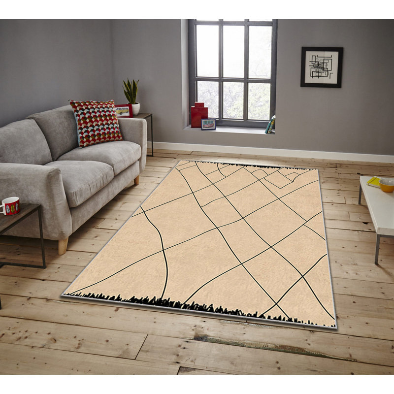 Luxurious Velvet Area Rug, 4.6 x 7.2 Feet | 100% Polyester, 740 g/m² | Non-Slip Felt Dot Underside, Machine Washable | Digital Print Design, Easy to Clean, Perfect for Living Room & Bedroom Décor
