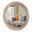 Miroir mural rond en bois perlé rustique