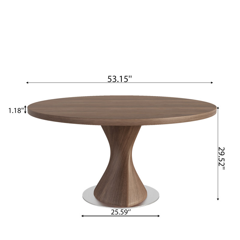 Ensemble de table de salle à manger 6 personnes, 7 pièces : table, 6 chaises, 29.53" H x 53.15" W x 53.15" D