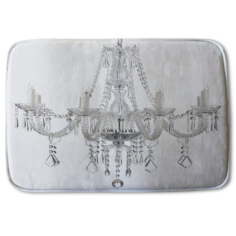 Guerrier Non-Slip Backing Bath Rug, Crystal Chandelier