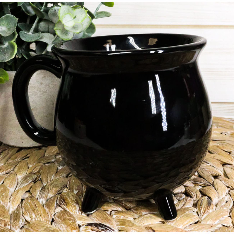 The Holiday Aisle® Paquet de 2 tasses en céramique Wicca Hocus Pocus Witch Potion, chaudron noir, 12 oz, verres, sorcières, sorciers, fête d'Halloween, porcelaine, porcelaine, porcelaine
