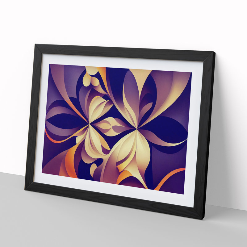 Incredible Abstract - Single Picture Frame Print, Black, 46cm H x 64cm W x 2cm D