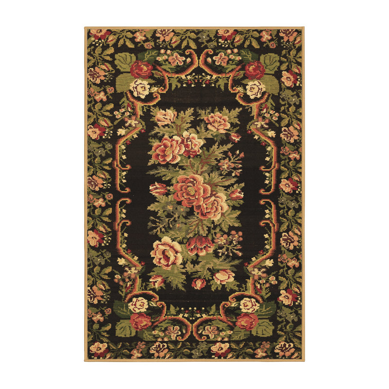 Manucy Performance Floral Indoor Rug, Rectangle 3' x 5'