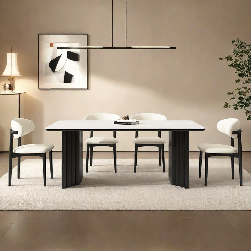 Table de salle à manger et chaises élégantes et modernes, H 29,5 po x L 59 po x l 31,4 po
