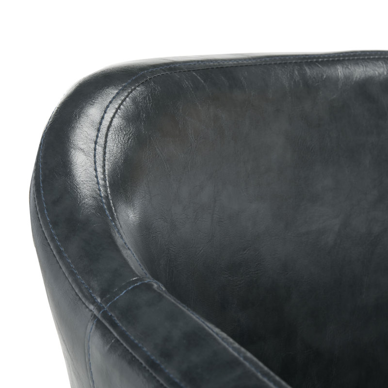 Manjeevan Faux Leather Armchair, Dark Gray