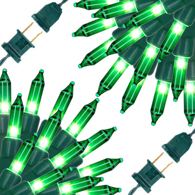Guirlande de Noël 200 ampoules (2x100), fil vert 53 pi | Arbre de Noël intérieur / extérieur et lumières de brousse pour la décoration des Fêtes