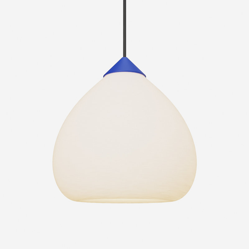 Gulp Pendant Light, 17.6" H x 9.45" W x 9.84" D, Black, Cobalt