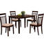 Table et chaises de salle à manger avec coussins beiges - Design rectangulaire de 30,22 pouces de large à 5 sièges rembourrés à lattes pour plus de confort