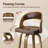 26" Swivel Counter Height Bar Stools with Arms and Back, Brown-1110923499