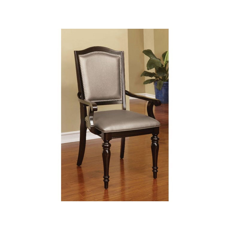 Fauteuil en simili cuir brun Anlin