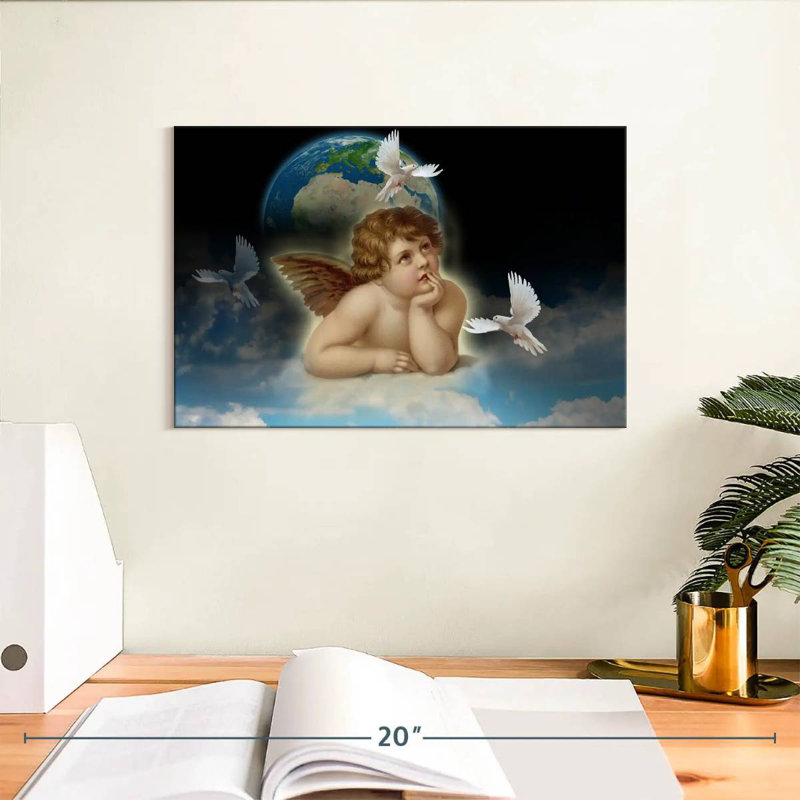 Leisha Pondering Cherub, 8" H x 12" W