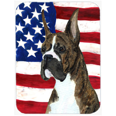 Trinx Patriotic USA American Flag with Boxer Glass Cutting Board