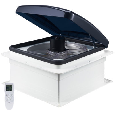 RV Vent Roof Fan 10-Speed Reversible with Remote Control