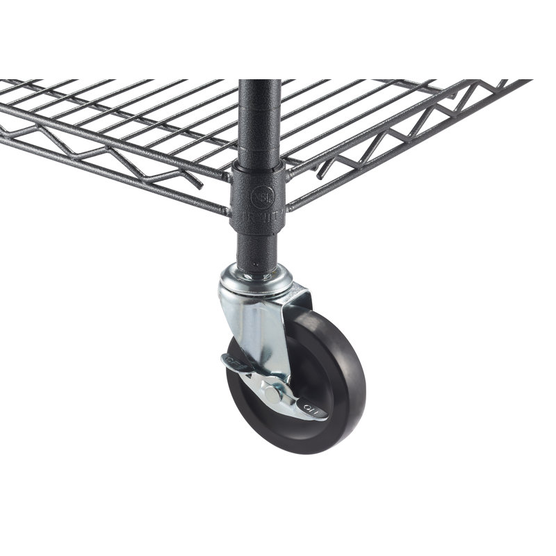 EcoStorage™ 60'' W Steel Height -Adjustable Shelving Unit with Wheels, Black Anthracite