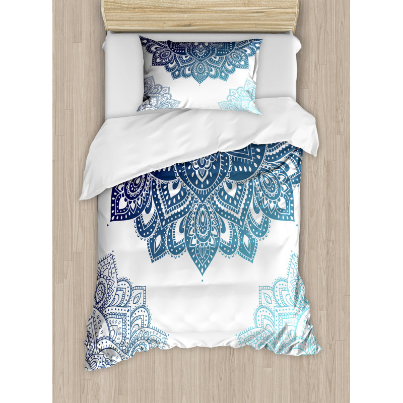 Bloomsbury Market Battista Abstract Duvet Cover Set with Pillowcases, Single - 1 Pillowcase (80 x 80 cm)