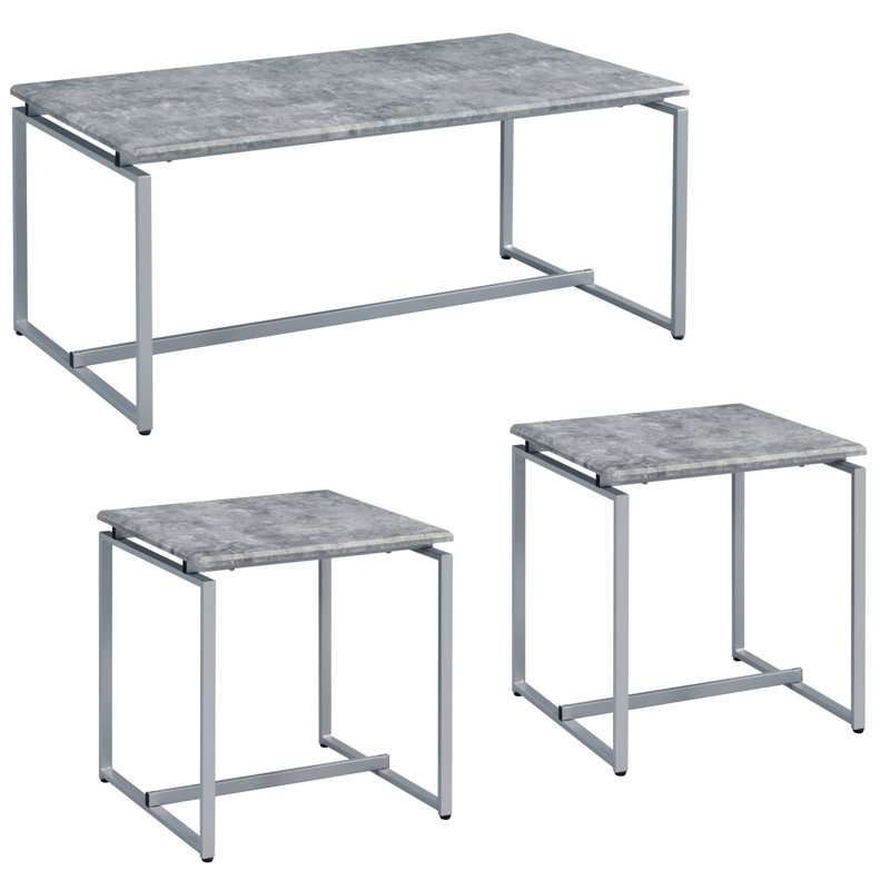 Ensemble occasionnel avec base à tréteaux, Gris