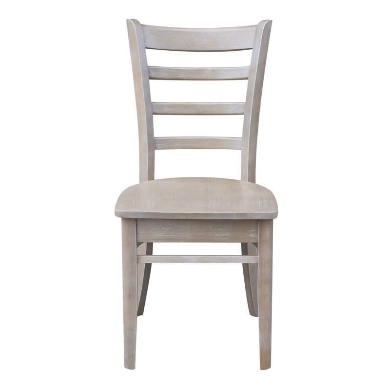 Chaise en bois massif Alvery, Taupe-gris délavé