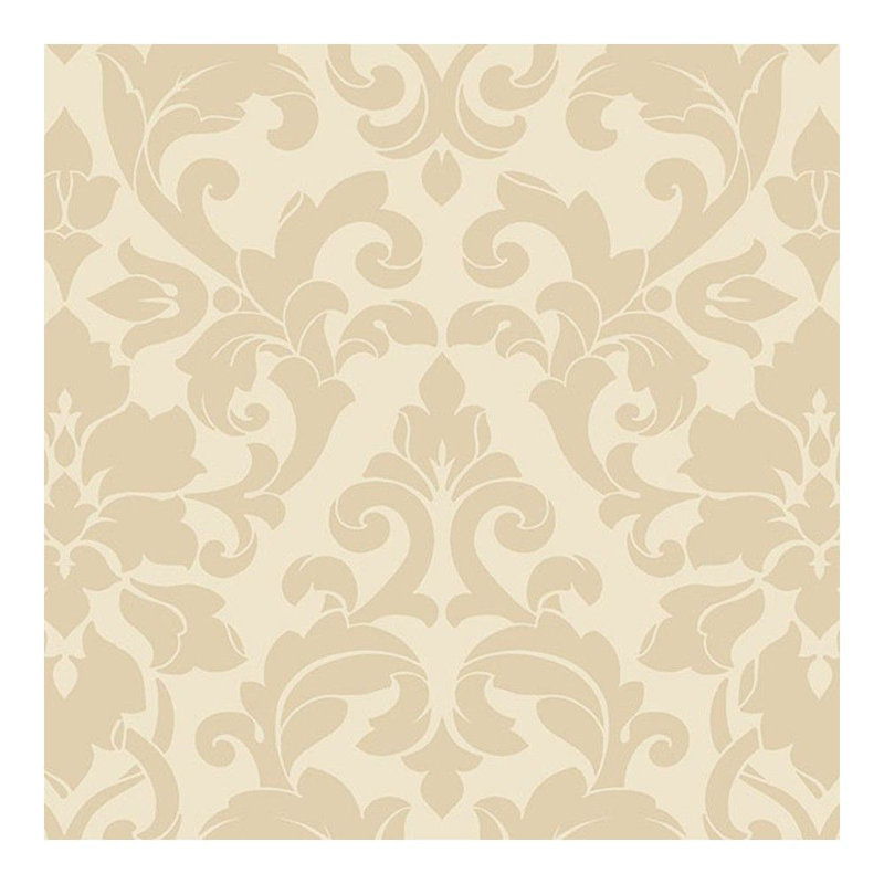 Rouleau de papier peint damassé L 33 pi x l 21 po Melin, Beige / Crème, Damas