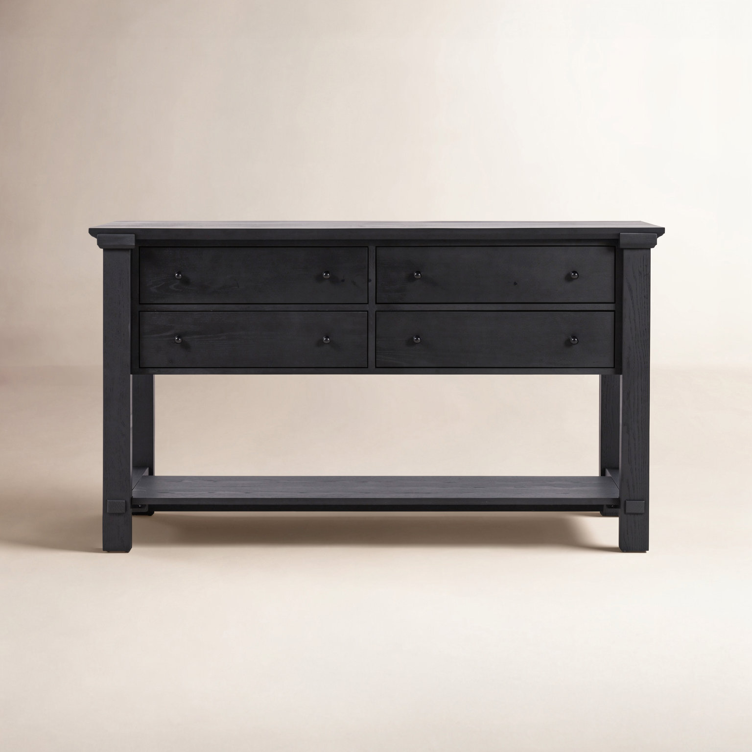Cascade Solid Wood Kitchen Island, Black