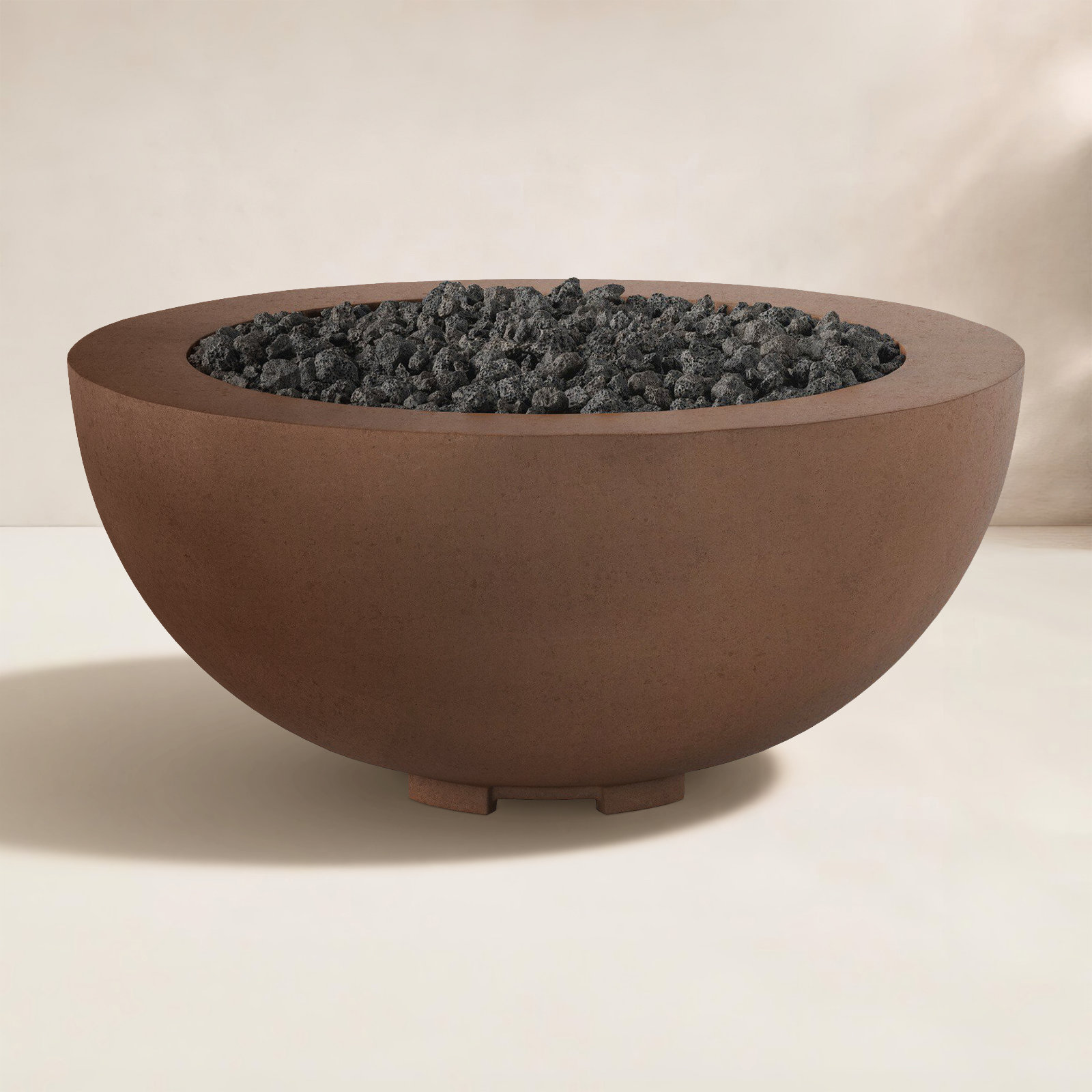 Concrete Outdoor Fire Table, Propane, Clay Concrete