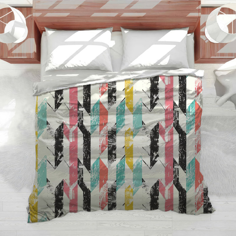Édredon à motif de chevrons contemporain, Édredon très grand