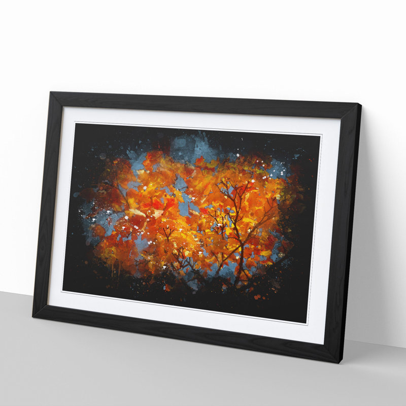 Maple Tree Vol.3 - Picture Frame Graphic Art, 48cm H x 65cm W x 2cm D, Black