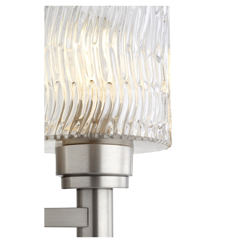 Marjoram Steel Armed Sconce, Satin Nickel