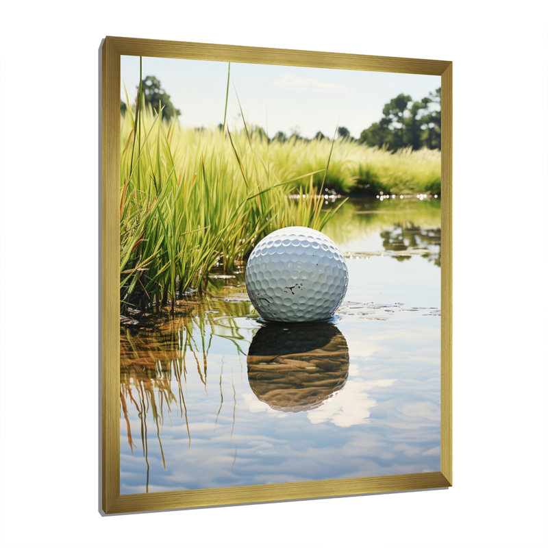 Badalucco Minimalisme Golf Tees VII - Golf, art mural, H 44 po x l 34 po x P 1,5 po, Encadrement doré