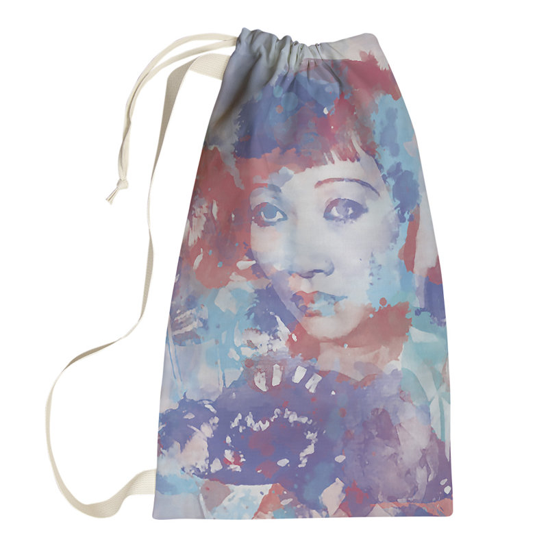 Fabric Laundry Bag with Handles, Large (76.5" H x 29.5" W x 1.5" D), Red/Blue