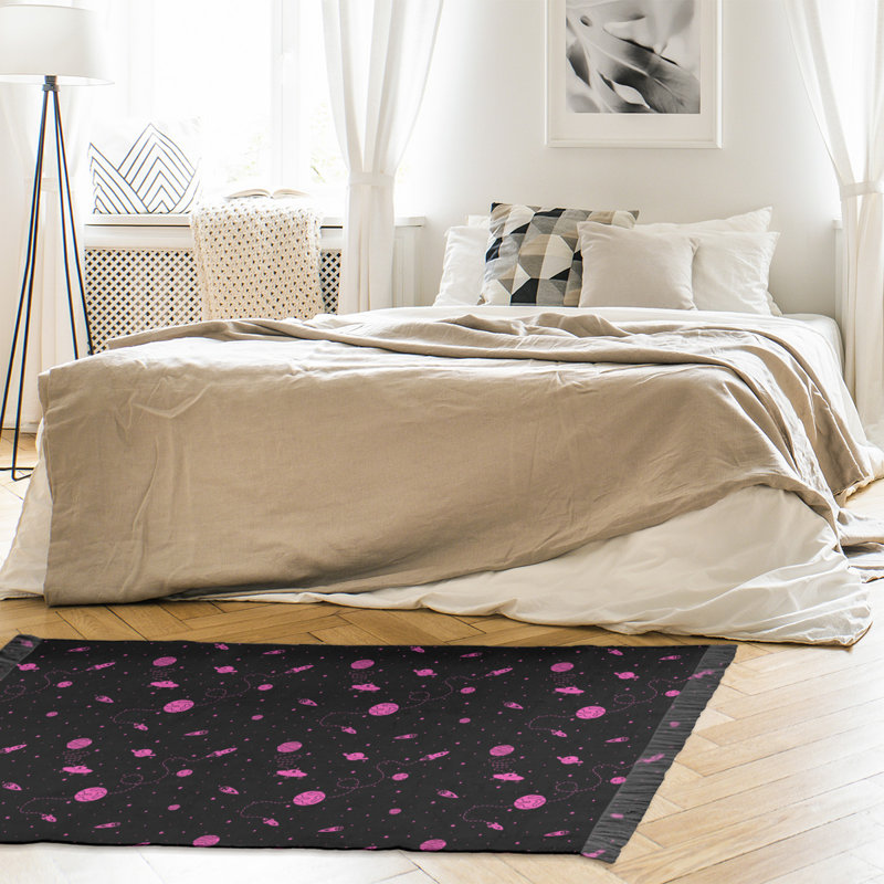 Tapis noir / rose à motif de l'espace Mcguigan, Oui