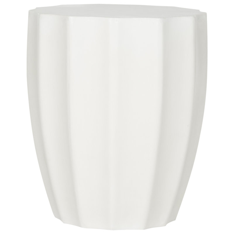 Outdoor Spiro Stone Side Table, Ivory