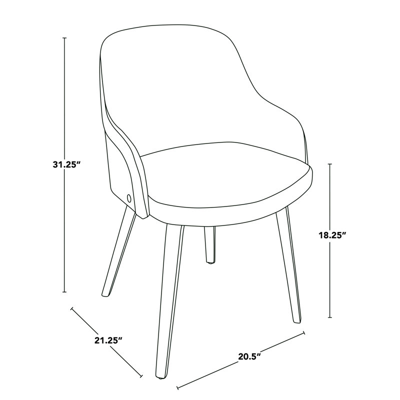 Cream Faux Leather Upholstered Arm Chair with Wood Legs