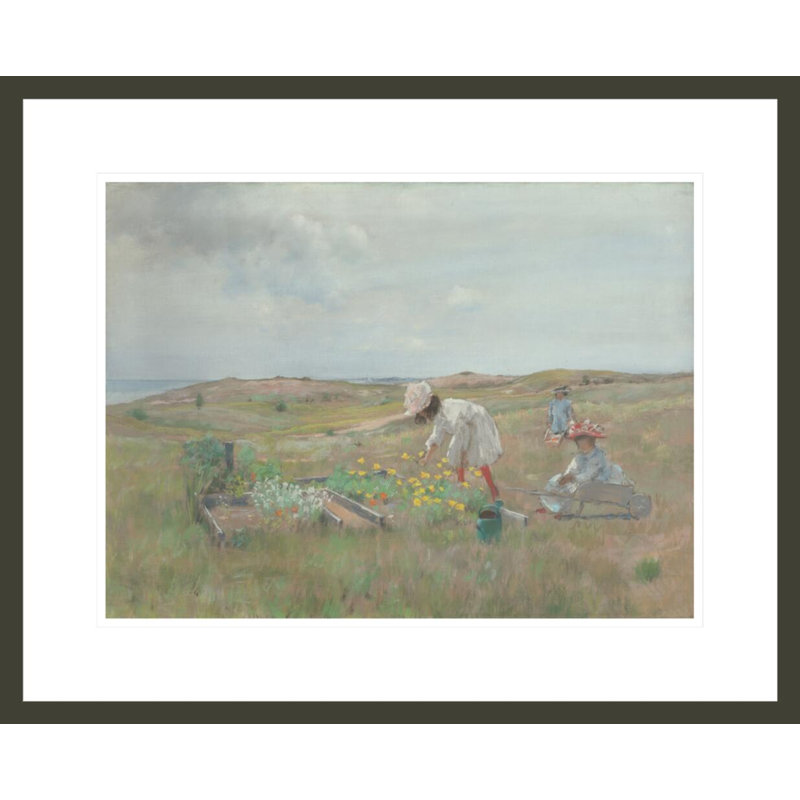«Gathering Flowers Shinnecock Long Island» par William Merritt Chase, impression giclée encadrée, H 17,62 po x l 21,75 po