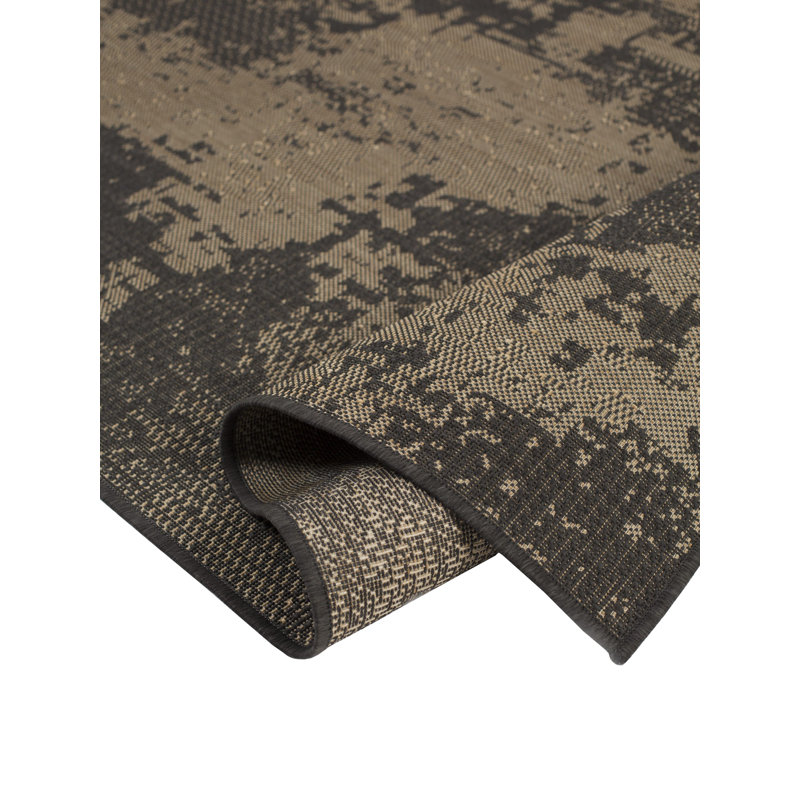 Tapis d'extérieur noir Furnish My Place, Rectangle de 2 pi x 3 pi
