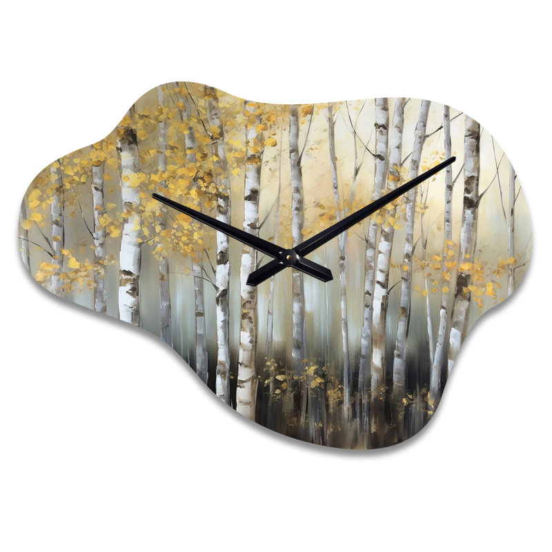 Horloge murale Birch Tree Dense Forest I, Grand