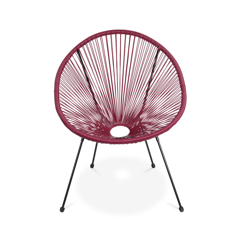 Lemeiux Patio Dining Armchair with Cushion, Wine Red