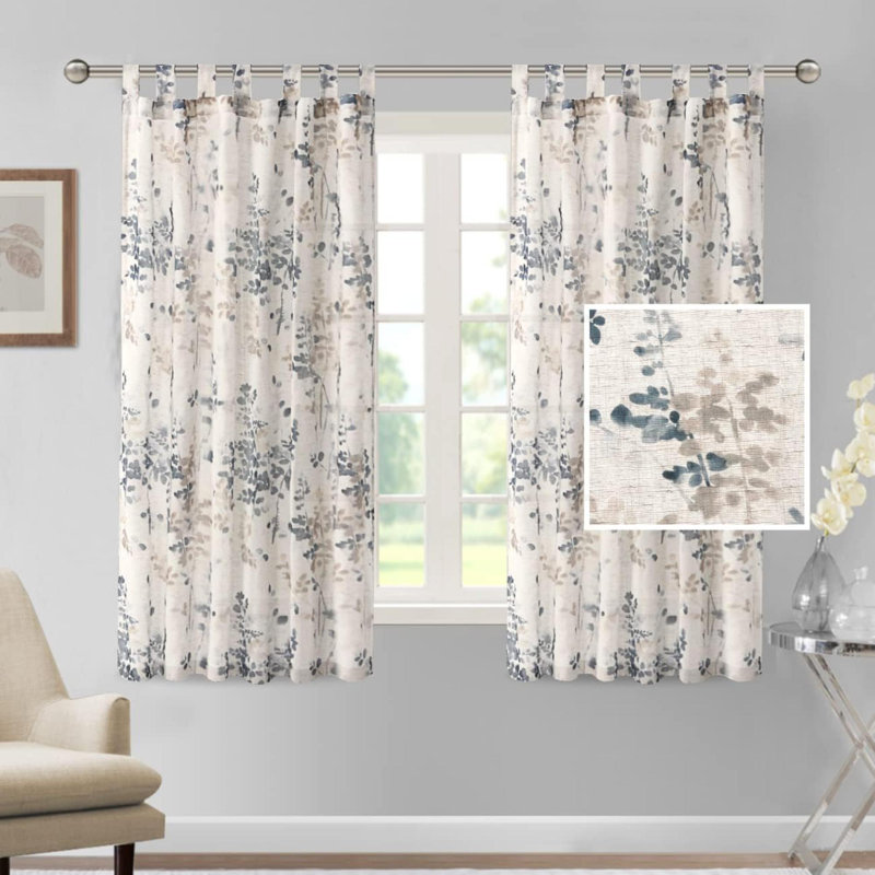 Rideaux pour salon Panneaux transparents filtrant la lumière avec rideaux décoratifs pour fenêtre pour la chambre à coucher 2 panneaux rétro classique
