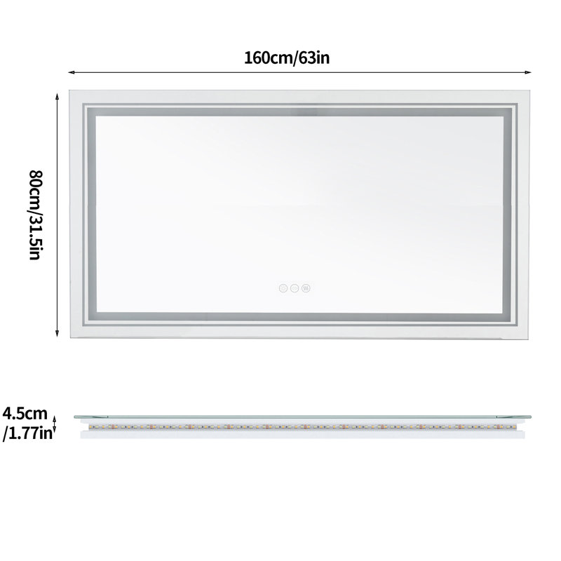 Miroir mural Kabron, 31,5 po x 63 po