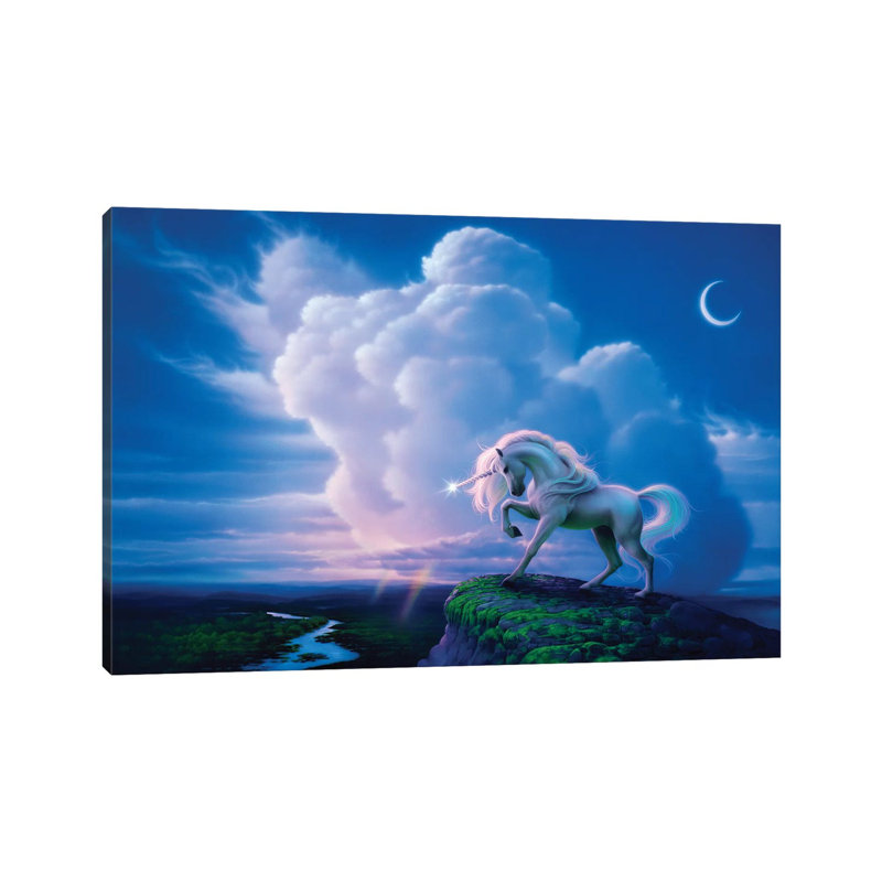 Rainbow Unicorn by Kirk Reinert - Wrapped Canvas Print, 66.04 cm H x 45.72 cm W
