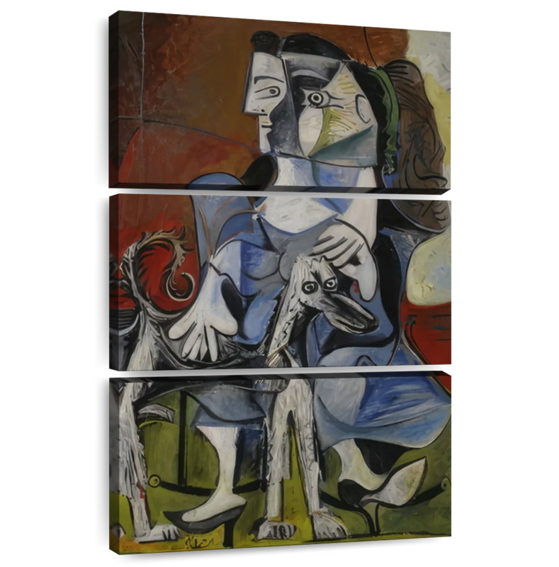 Avery Woman With Dog, 50" H x 32" W