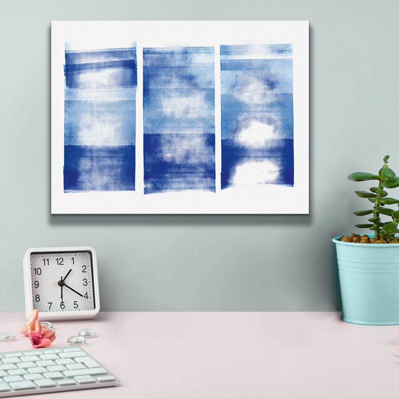  «Blue Geometric Abstract 1» par Wild Apple Portfolio, art mural sur toile, 16 po x 12 po