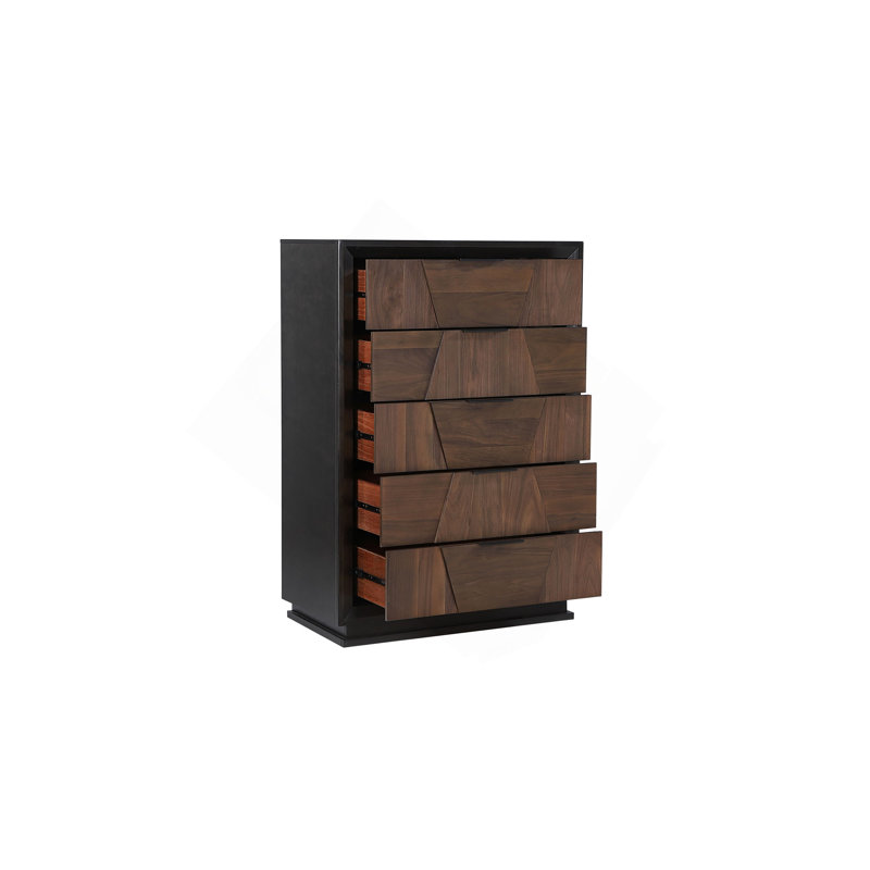 Commode 5 tiroirs de style traditionnel en bois