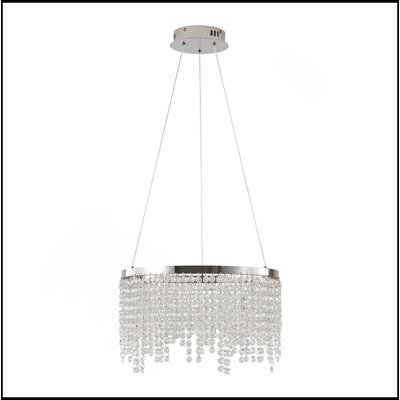 16-Inch Luxury Crystal LED Chandelier - Adjustable Height And Color Temperature (3000K-6000K) - Modern Chandelier For Living Room, Dining Room And Bedroom