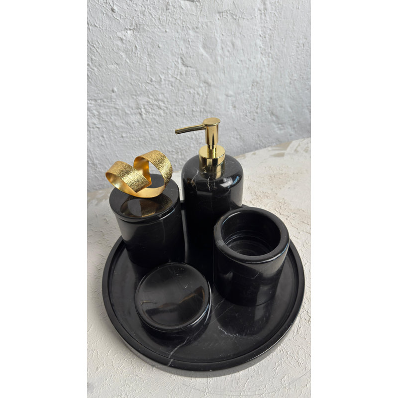 Ensemble de salle de bain cinq pièces, Noir