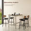 30" Swivel Black Bar Stool with Walnut Faux Rattan Backrest